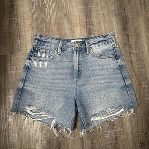 Just Black Blue Distressed Jean Shorts